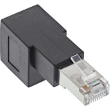 Adaptador De Cable De Red Inline Cat.6a, Enchufe/Toma Rj45, Acodado 90° Hacia Abajo