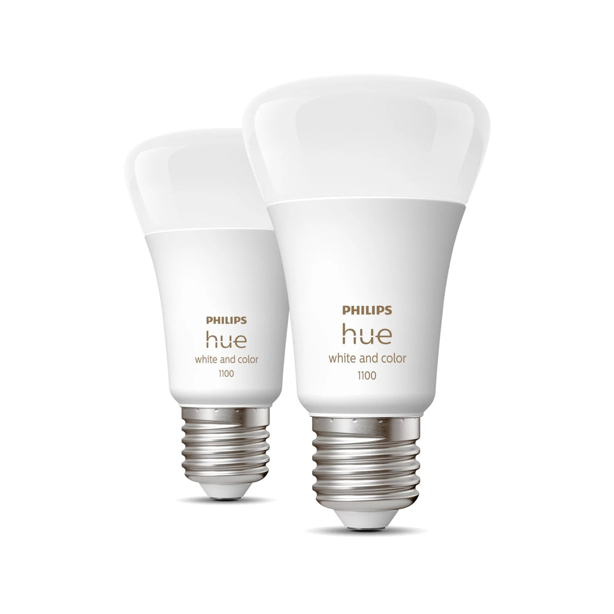 Philips Hue White And Color Ambiance - Led Light Bulb - Shape: A60 - E27 - 9 W [Equivalent 60 W] - Class A+ - 16 Million Colours/Warm To Cool White Light - 2000-6500 K - White [Pack Of 2]