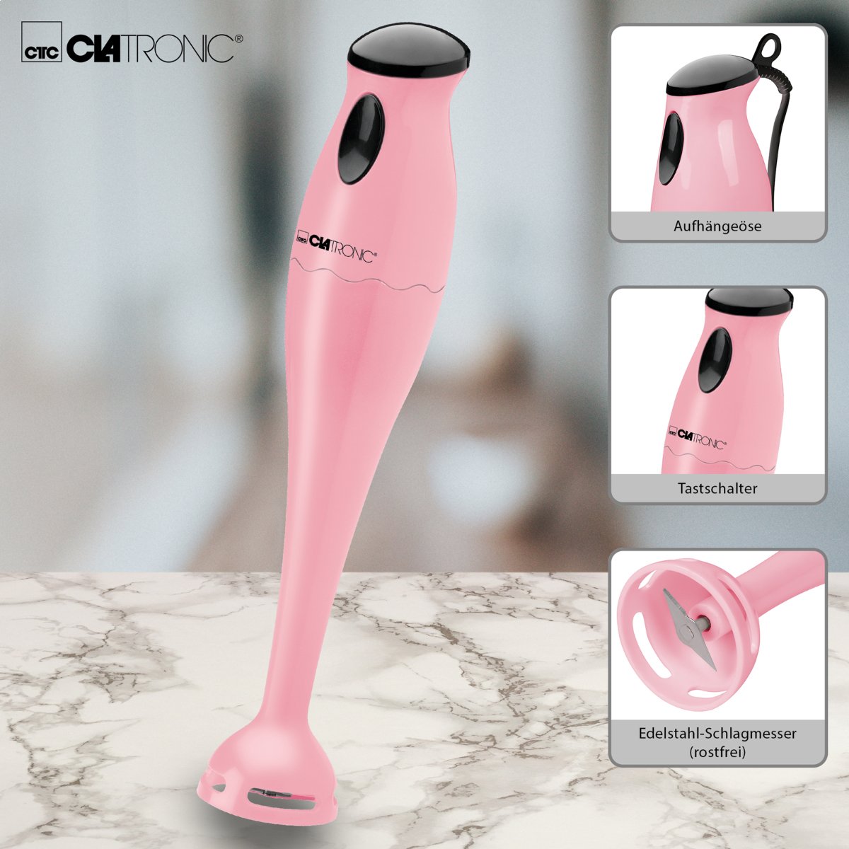 Clatronic 263922  0,5 L Batidora De Vaso 180 W Rosa