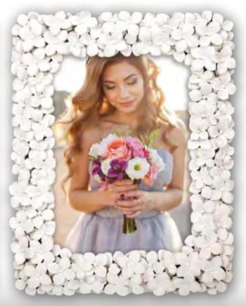 Zep Flowers               15x20 Resin Portrait White Ee9468