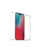 Pack Muvit For Change Mcpak0040 Para Iphone 12 / 12 Pro Funda Cristal Soft + Protector Vidrio Templado Plano Marco Negro