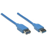 Manhattan Cable De Extensión Usb 2 M, Usb A, Usb A, Usb 3.2 Gen 1 (3.1 Gen 1), Macho/Hembra, Azul