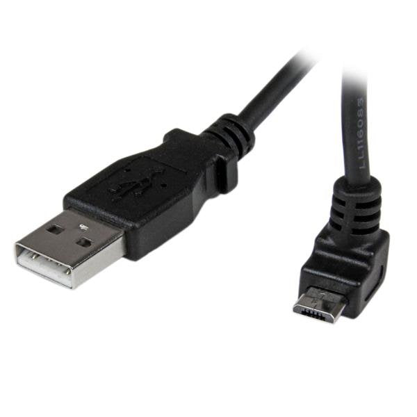 Startech Cable Usb 2.0 A Micro Usb Acodado 1m  Negro Usbaub1mu