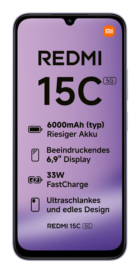 EAN 6932554458485 - Xiaomi Redmi 15C 17,5 cm (6.9") 5G USB Tipo C 4 GB 128 GB 6000 mAh Púrpura imagen 2