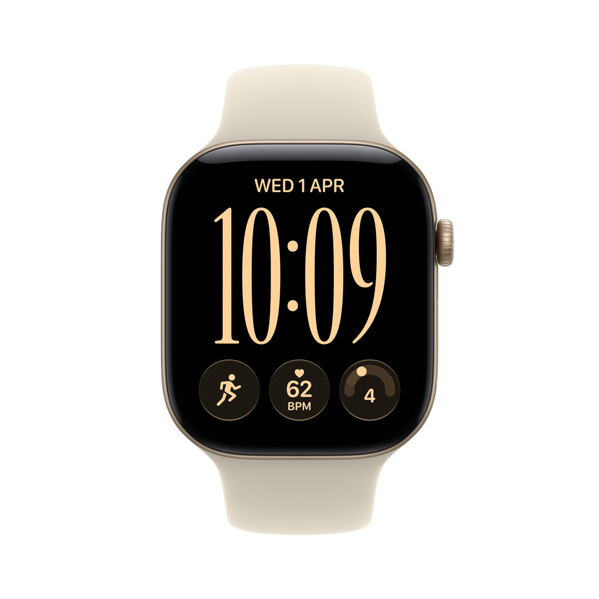 Apple Watch Series 12 (2026) Gps 46mm Caja De Aluminio Dorado Claro Correa Deportiva Arena Talla M L Siri Ai