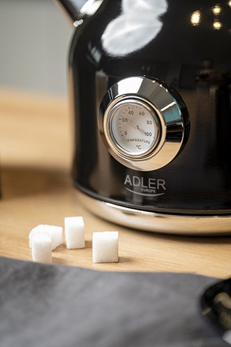Hervidor Adler Ad 1346b Con Termómetro, Eléctrico, Potencia 2200 W, Capacidad 1,7 L, Negro
