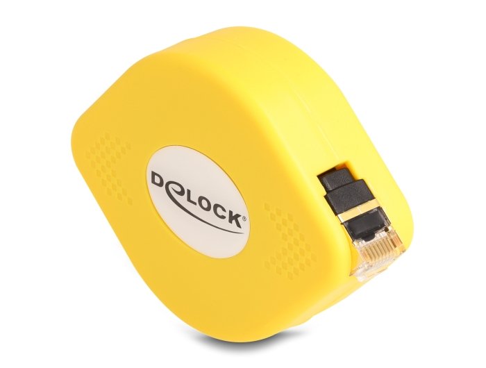 Delock 80239 Cable Retráctil Rj45 Cat.6a Stp 1,5 M, Negro / Amarillo
