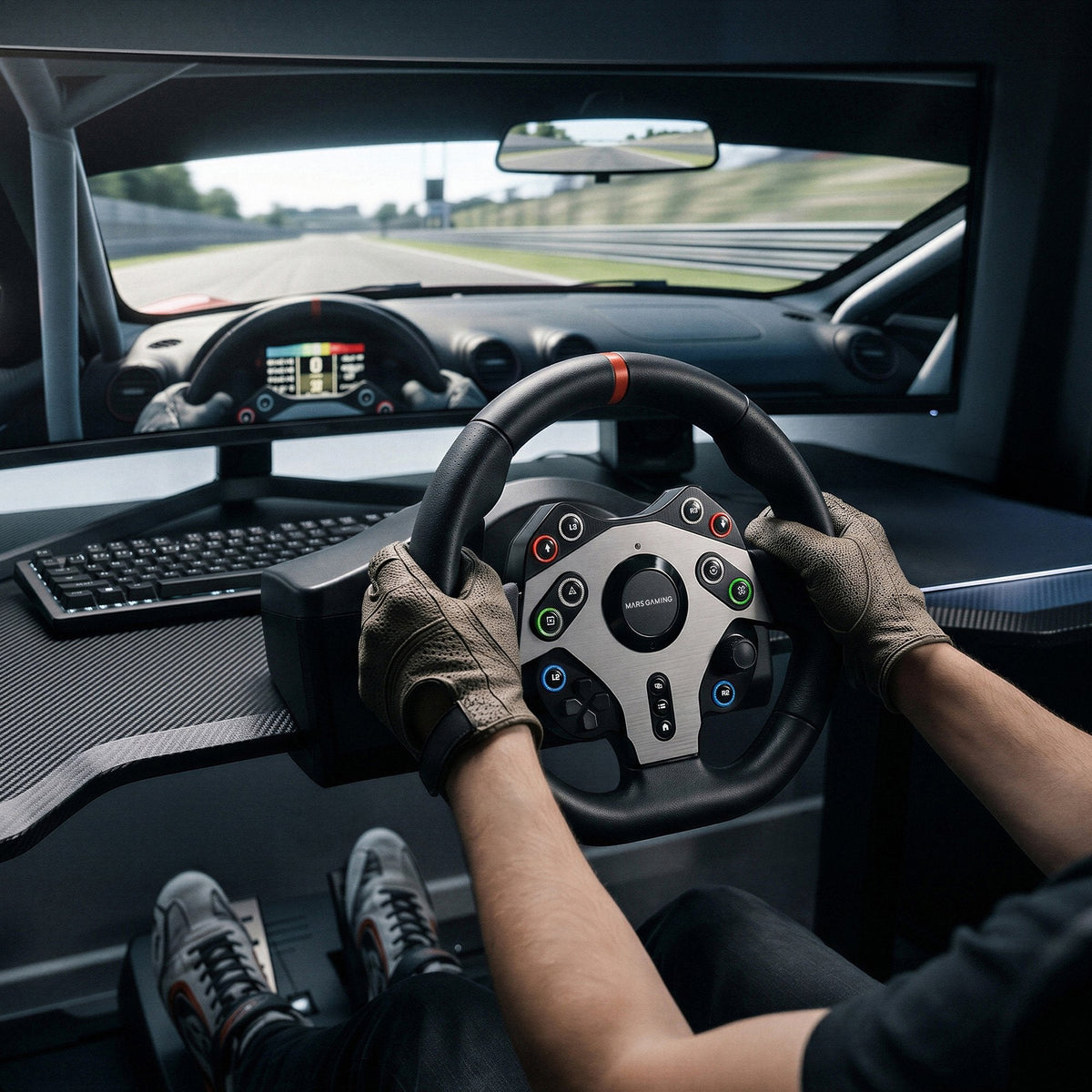 Volante Con Pedales Mars Gaming Mwh-Rsxtwo
