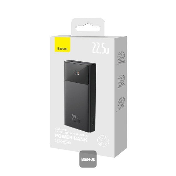 Star-Lord Digital Display Fast Charge Power Bank 20000mah 22.5w Black(With Simple Series Charging Cable Usb To Type-C 3a 0.3m Black)
