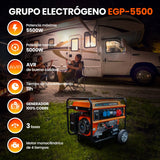 Extralink Ex.30356 Motor-Generador 5000 W 25 L Gasolina Negro, Naranja