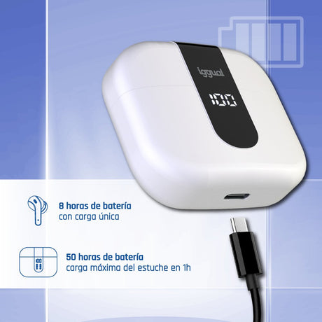 EAN 8435364319352 - iggual True Sound True Wireless Stereo (TWS) Dentro de oído Llamadas/Música Blanco imagen 5
