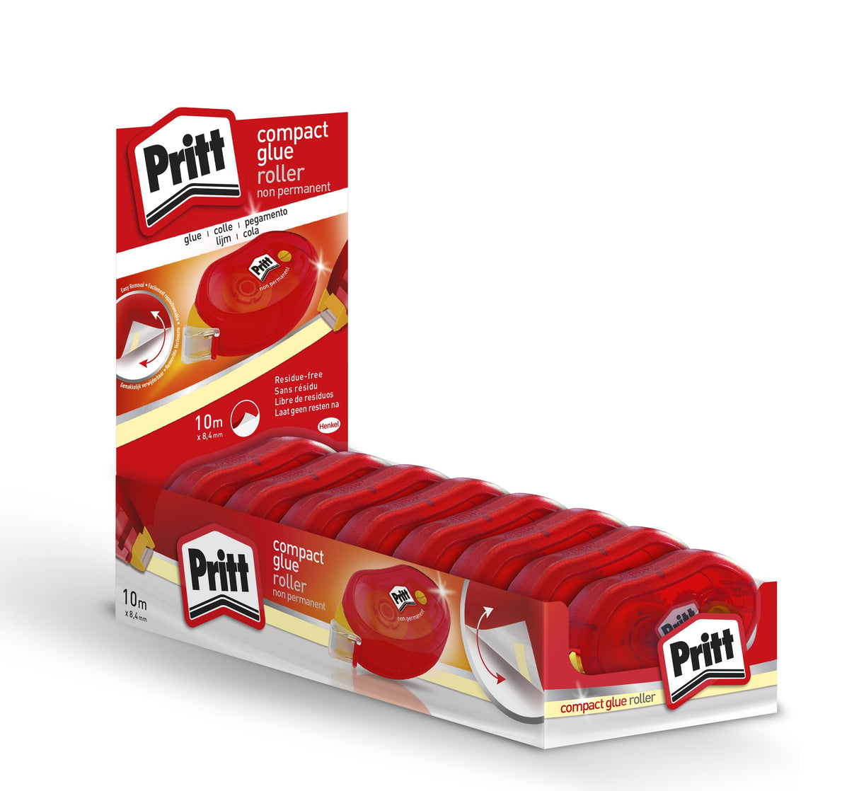 Pritt Roller Adhesivo No Permanente 8,4x10 Expositor -8u-