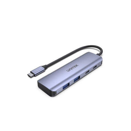 EAN 4894160048042 - UNITEK uHUB Q4 USB 3.2 Gen 1 (3.1 Gen 1) Type-C 5000 Mbit/s Gris imagen 1