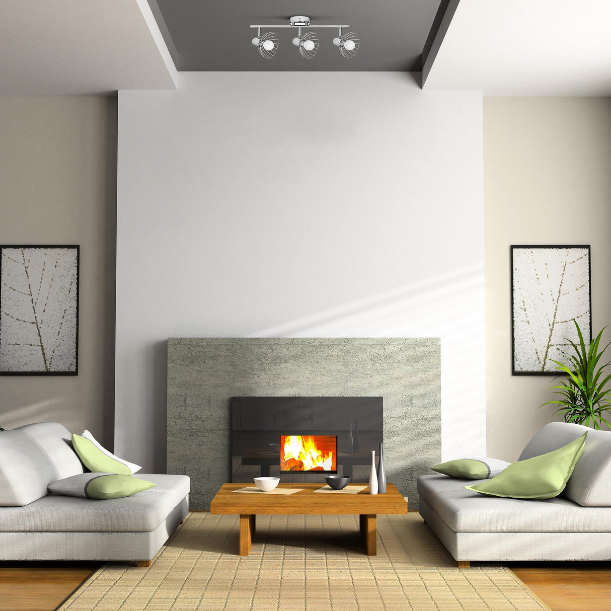 Activejet Gizel Tira De Luz De Pared De Techo Triple Cromo E14 Lámpara De Pared Para Sala De Estar