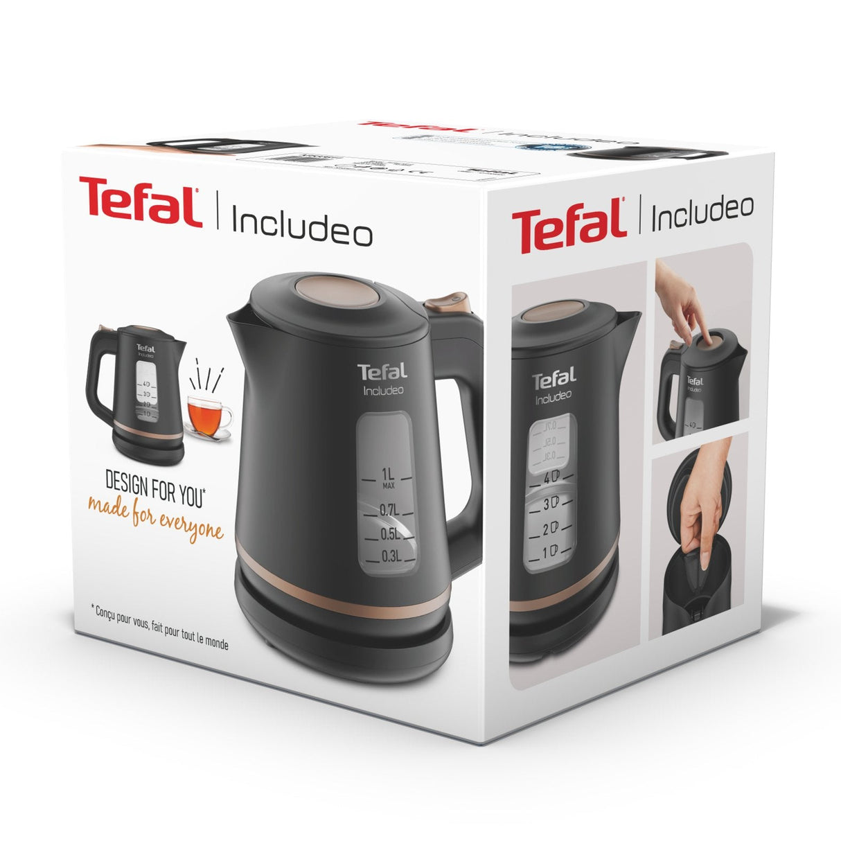 Tefal Includeo Ki5338 Tetera Eléctrica 1 L 2400 W Negro