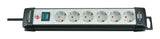 Brennenstuhl Premium-Line 6 Vías Con Interruptor, Negro / Gris Claro, 5 M