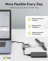 EAN 4040849744570 - Goobay 74457 hub de interfaz USB 3.2 Gen 1 (3.1 Gen 1) Type-C 5000 Mbit/s Gris claro imagen 7