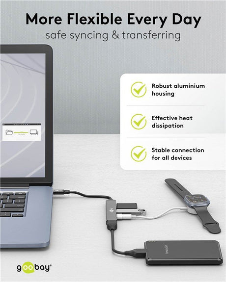 EAN 4040849744570 - Goobay 74457 hub de interfaz USB 3.2 Gen 1 (3.1 Gen 1) Type-C 5000 Mbit/s Gris claro imagen 7