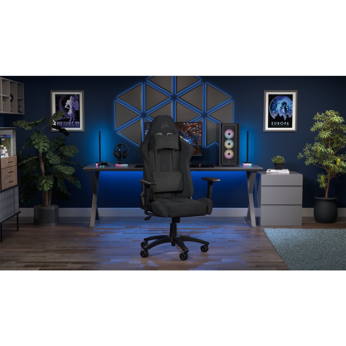 Silla Corsair Gaming Tc100 Relaxed Leatherette Fabric Negra Cf-9010051-Ww