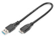 EAN 4016032325574 - Digitus AK-300117-003-S cable USB USB 3.2 Gen 1 (3.1 Gen 1) 0,25 m USB A Micro-USB B Negro imagen 1