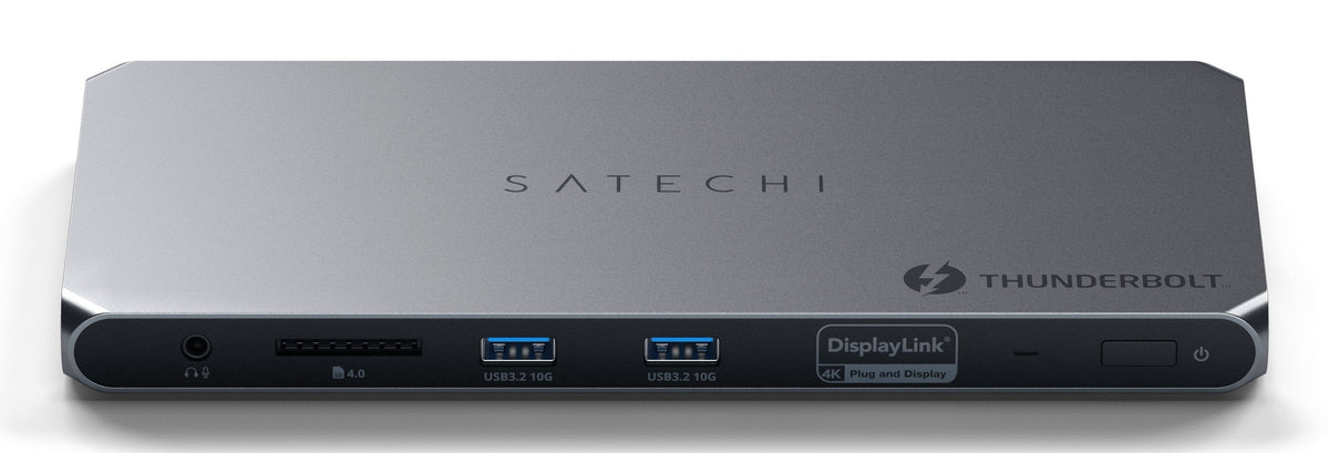 Satechi Thunderbolt 4  3.5mm Audio  Czytnik Kart  2x Usb-A 3.2  2x Hdmi 2.0 Displaylink  1x Ethernet  3x Tb4 Downstream  Dc/21v - Zasilacz 180w  96w Tb4 Passthrough