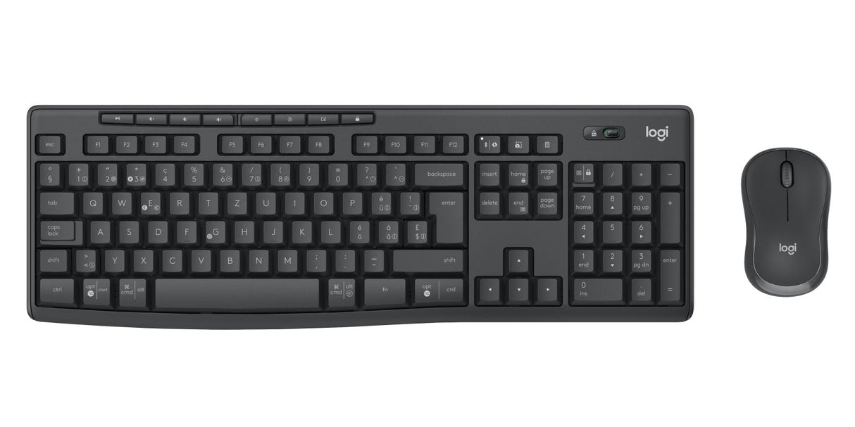 Teclado Suizo + Ratón Logitech Mk370 Combo For Business Rf Wireless + Bluetooth Qwertz Grafito