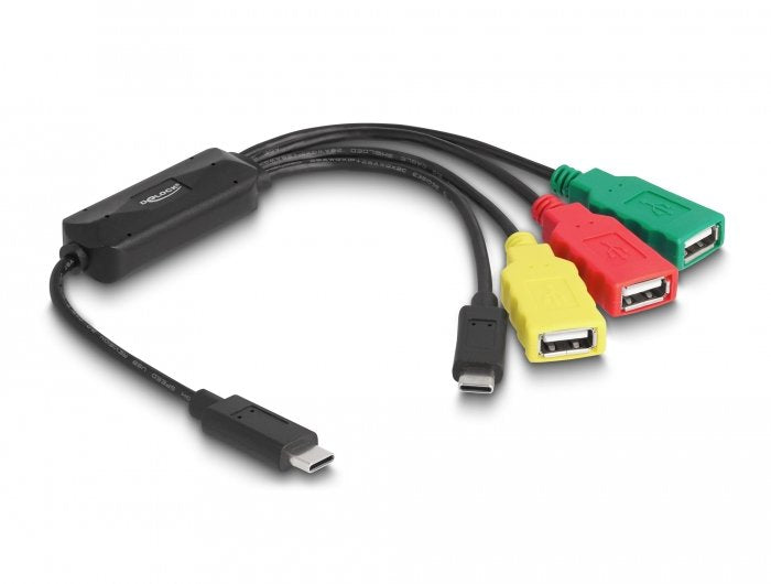 Delock 4 Puerto Usb 2.0 Cable De Cable Con Usb Tipo C A 3 X Usb-A, Cubo Usb 64203