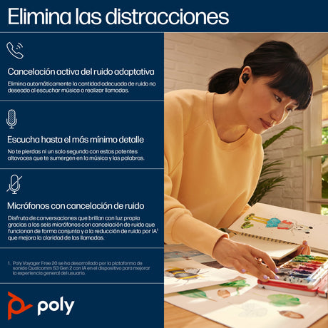 EAN 0199251102400 - HP Poly Voyager Free 20 Black Earbuds +Basic Charge Case Inalámbrico Dentro de oído Business/Everyday Blu imagen 5
