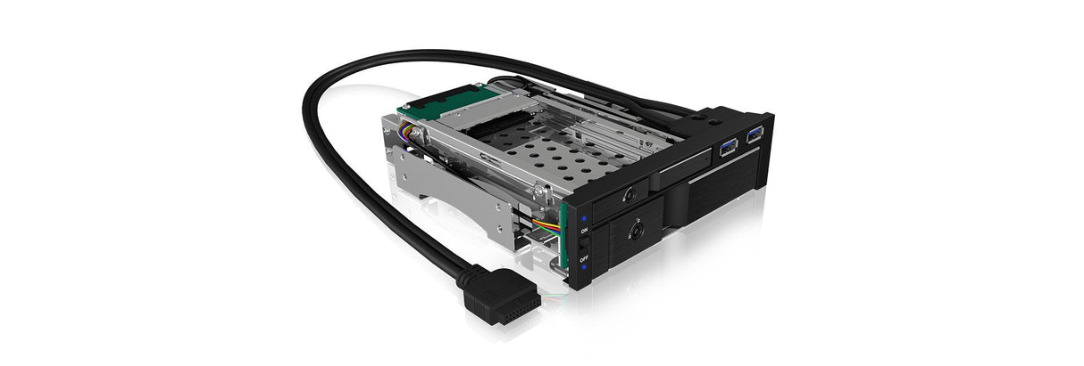 Icy Box Ib-174ssk-U 13,3 Cm (5.25") 1x 2,5"+1x 3,5"  2xsata, Für 5,25"