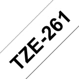 Brother Cinta Mecanográfico Negro Sobre Blanco Tze-261 Tz-261 36 Mm X 8 M, Laminado