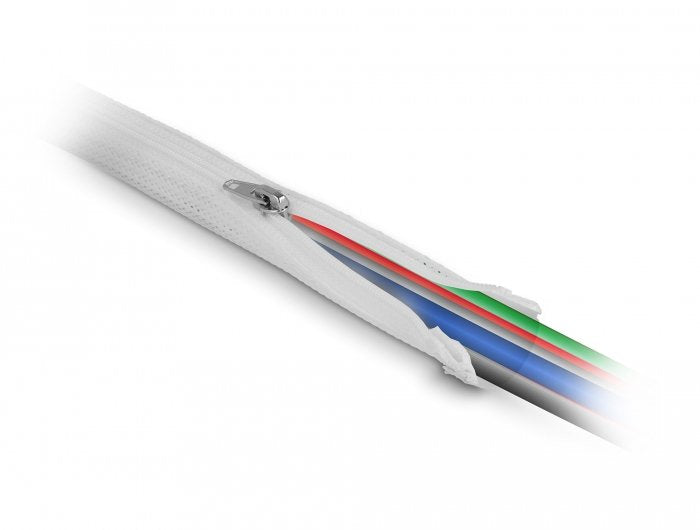 Geflechtschlauch Mit Reissverschluss Hitzebeständig 3 M X 20 Mm Weiss
