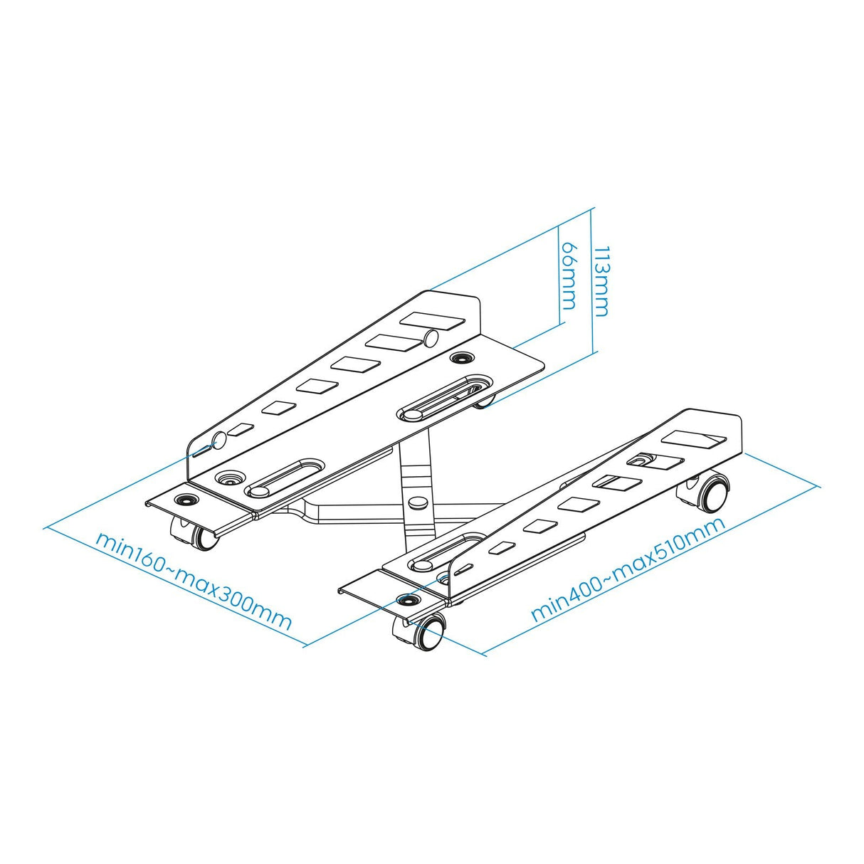 Soporte Para Cpu De Suelo Ruedas Plegable Negro