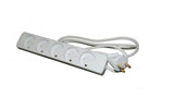 El-StikdSe Med 5 Udtag  M/Jord, 1,5m Ledning, Hvid,