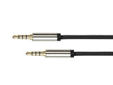 Python Audiocable 4-Pol. Klinkenmecker, Negro 3m