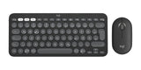 Teclado Alemán + Ratón Logitech Pebble 2 Combo Rf Wireless + Bluetooth Qwertz Grafito