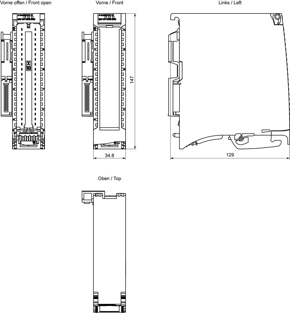 Siemens 6es75317kf000ab0 Simatic S7-1500 Analogeingabemodul Ai 8xu I Rtd Tc 16bit