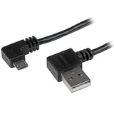 Startech Cable Usb 2.0 A Micro Usb Con Conectores Acodados Negro Usb2aub2ra1m