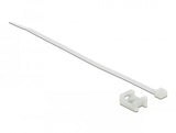 Delock Schraubhalter 15 X 10 Mm Mit Cablebinder L 200 X B 3,6 Mm Weiss