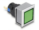 16 Mm Kunststoff Signallampe Grün   Lötversion   Viereckig