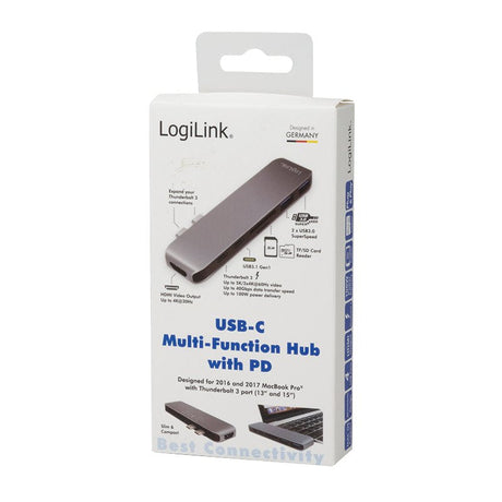 EAN 4052792048469 - LogiLink UA0302 base para portátil y replicador de puertos USB 3.2 Gen 1 (3.1 Gen 1) Type-C Aluminio, Neg imagen 2