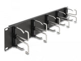 Delock Panel De Gestión De Cables De 19 Con 10 Ganchos Metálicos 2u Negro