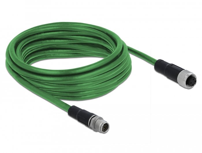 Delock Netzwerkcable M12 4 Pin D-Kodiert Stecker Zu Buchse Tpu 5 M
