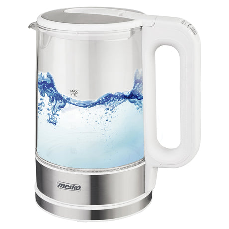 EAN 5903887803908 - Mesko Home MS 1301W tetera eléctrica 1,7 L 2200 W Acero inoxidable, Transparente, Blanco imagen 1