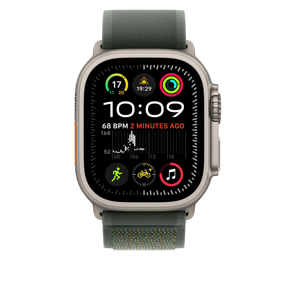Apple 49mm Green Trail Loop - S/M - Natural Titanium Finish