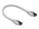 Cable De Red Delock Rj45  Cat.8.1 S/Ftp 0,25 M Bis 40 Gbps Gris