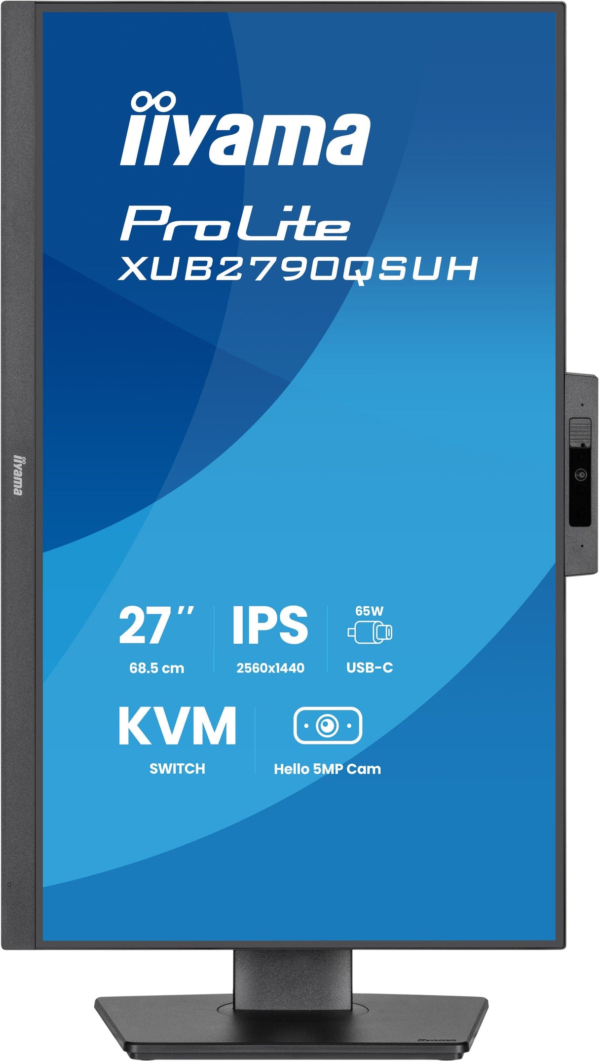 Iiyama Prolite Xub2790qsuh-B2 (68.5 Cm (27 Zoll), Negro (Matt), Qhd, Ips, Hdmi, Dp, Usb-C, Usb-Hub, Webcam, 100hz Panel) Xub2790qsuh-B2