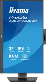 Iiyama Prolite Xub2790qsuh-B2 (68.5 Cm (27 Zoll), Negro (Matt), Qhd, Ips, Hdmi, Dp, Usb-C, Usb-Hub, Webcam, 100hz Panel) Xub2790qsuh-B2
