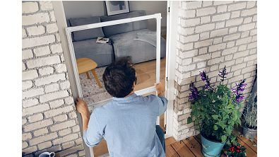 Tesa Mosquitera Alu Puerta De Proteccion Plegable 2,2x1,0m Blanco