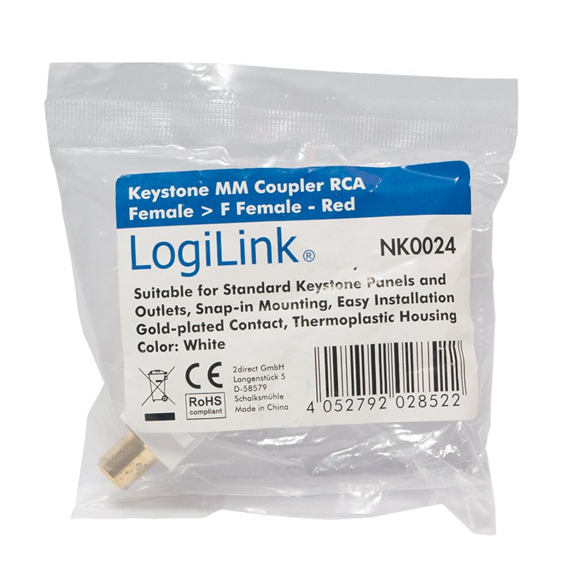Kab Keystone Verbinder Rca Female > F Female - Red Logilink