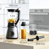 EAN 4242005319275 - Bosch Serie 4 MMB6177S licuadora 1,5 L Batidora de vaso 1200 W Negro, Plata imagen 2